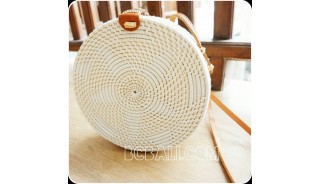 rattan circle sling bags knitted embroidery handmade